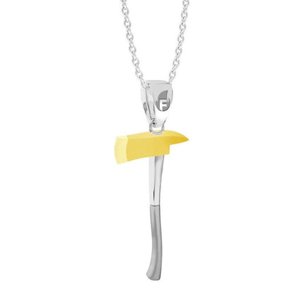 Axe Necklace Two-Toned Stainless Steel and Yellow Gold