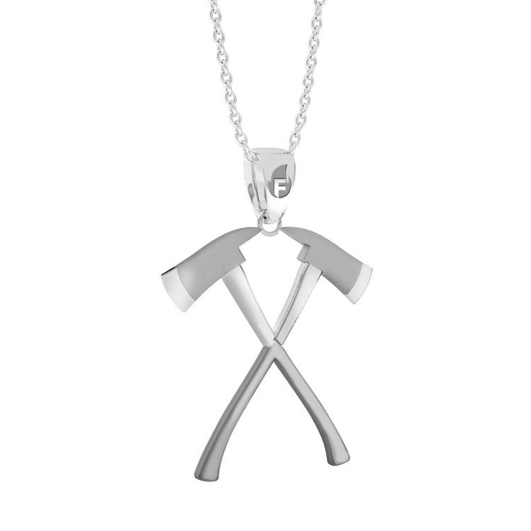 Double Axes Necklace Stainless Steel