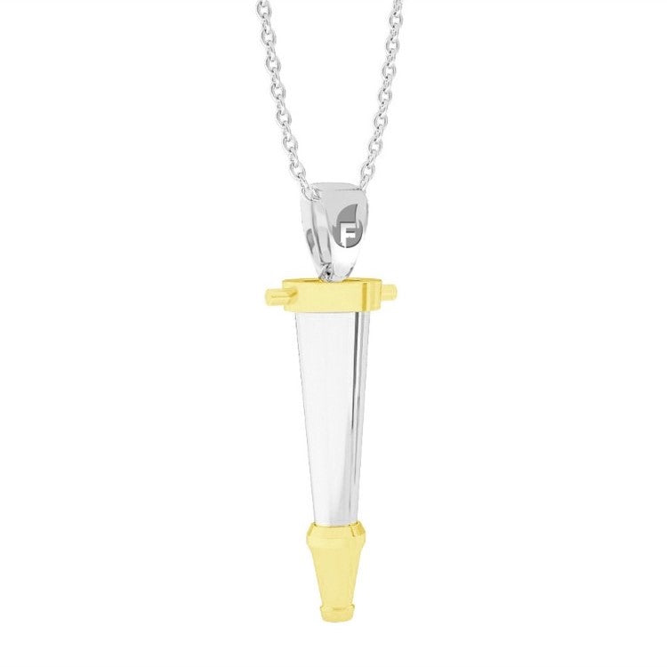 Nozzle Necklace Two-Toned Stainless Steel and Yellow Gold